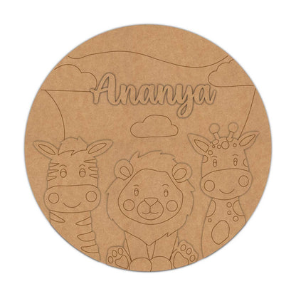Animals Nameplate MDF Design 15