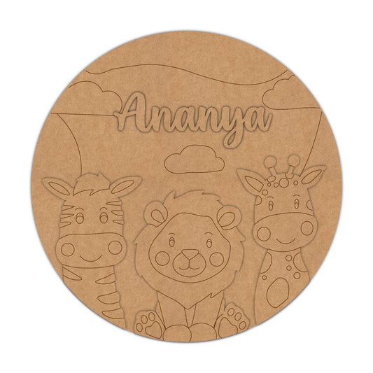 Animals Nameplate MDF Design 15