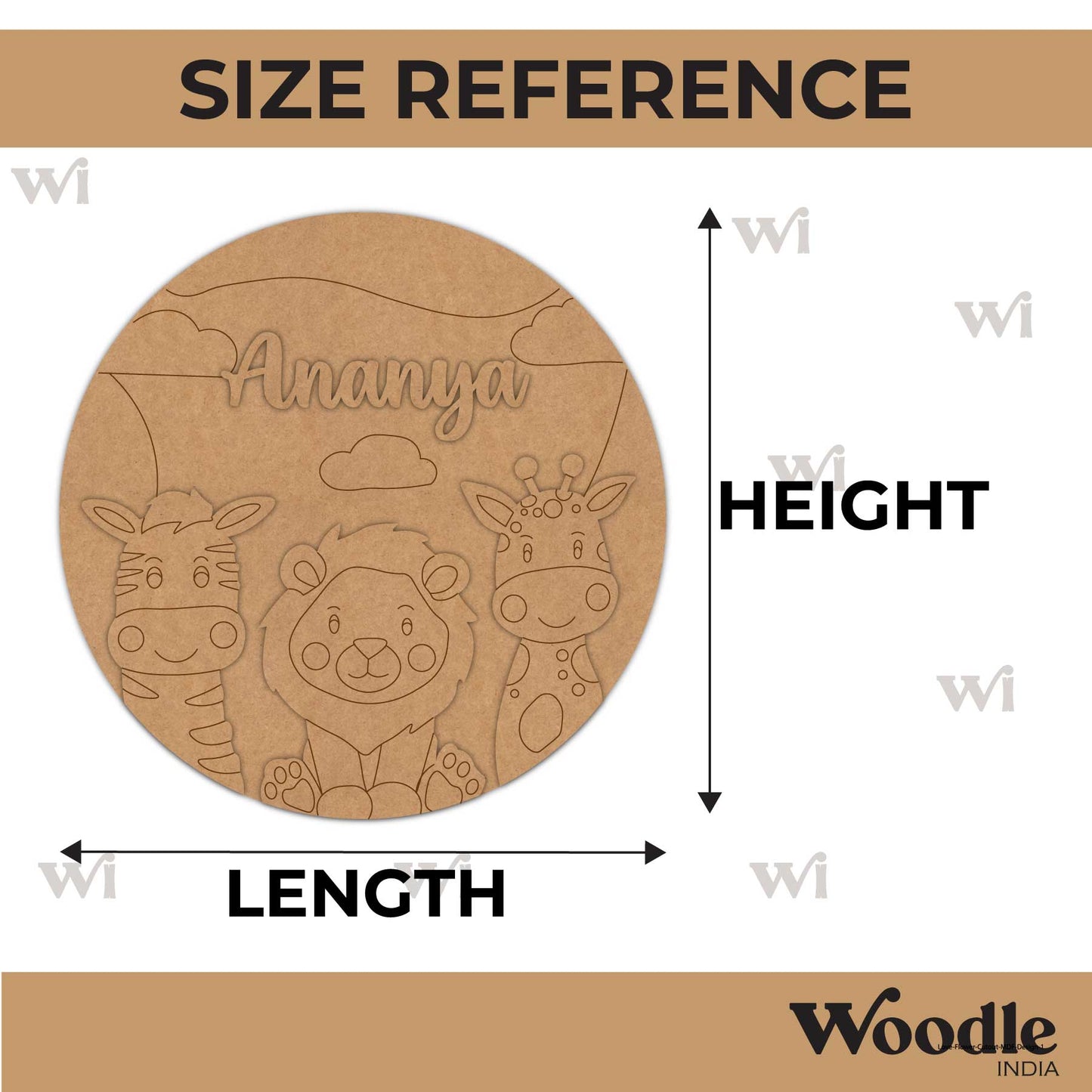 Animals Nameplate MDF Design 15