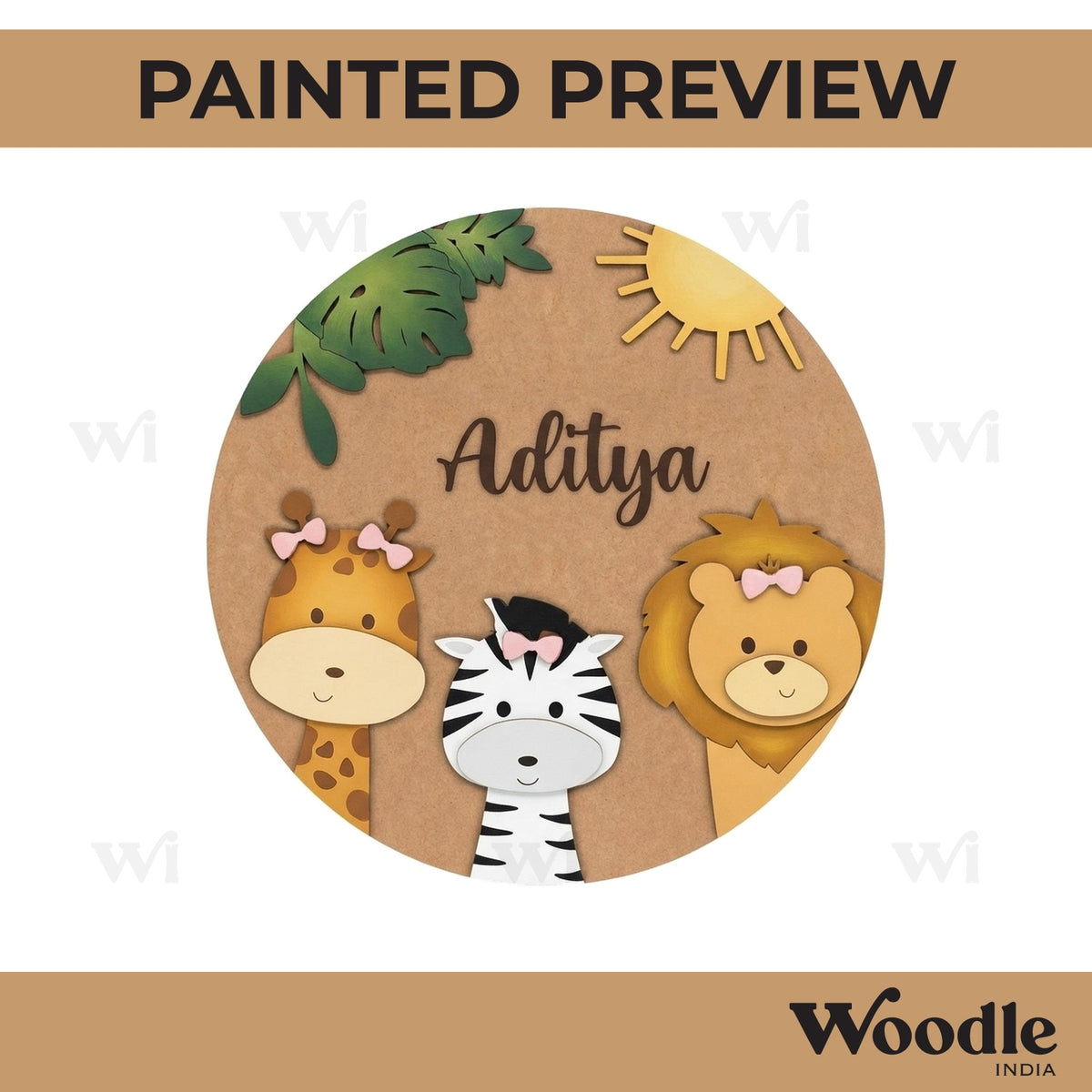 Animals Nameplate MDF Design 1