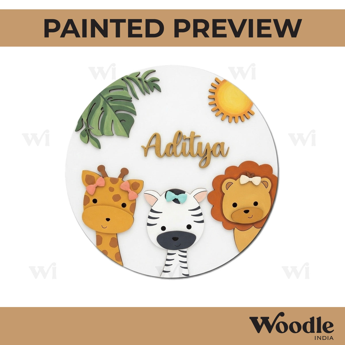 Animals Nameplate MDF Design 4
