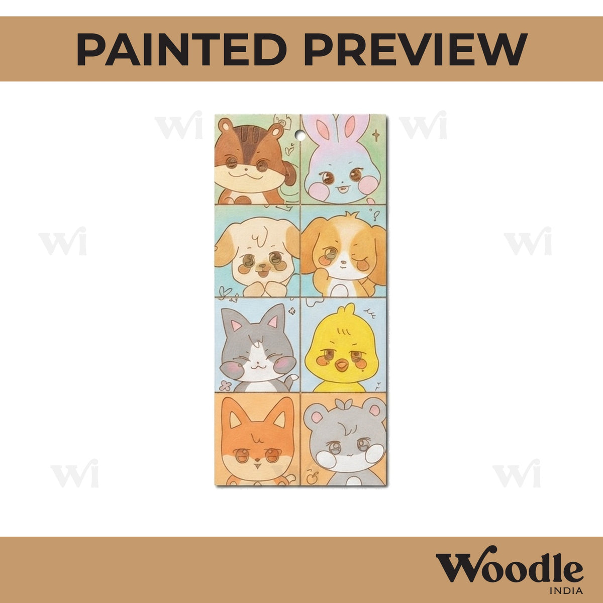 Aniteez Ateez Animal Cartoon Pre Marked Base MDF Design 1
