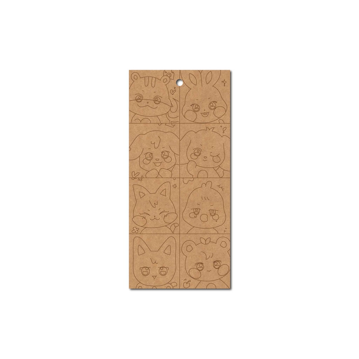 Aniteez Ateez Animal Cartoon Bookmark Pre Marked MDF Design 1