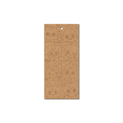 Aniteez Ateez Animal Cartoon Bookmark Pre Marked MDF Design 1