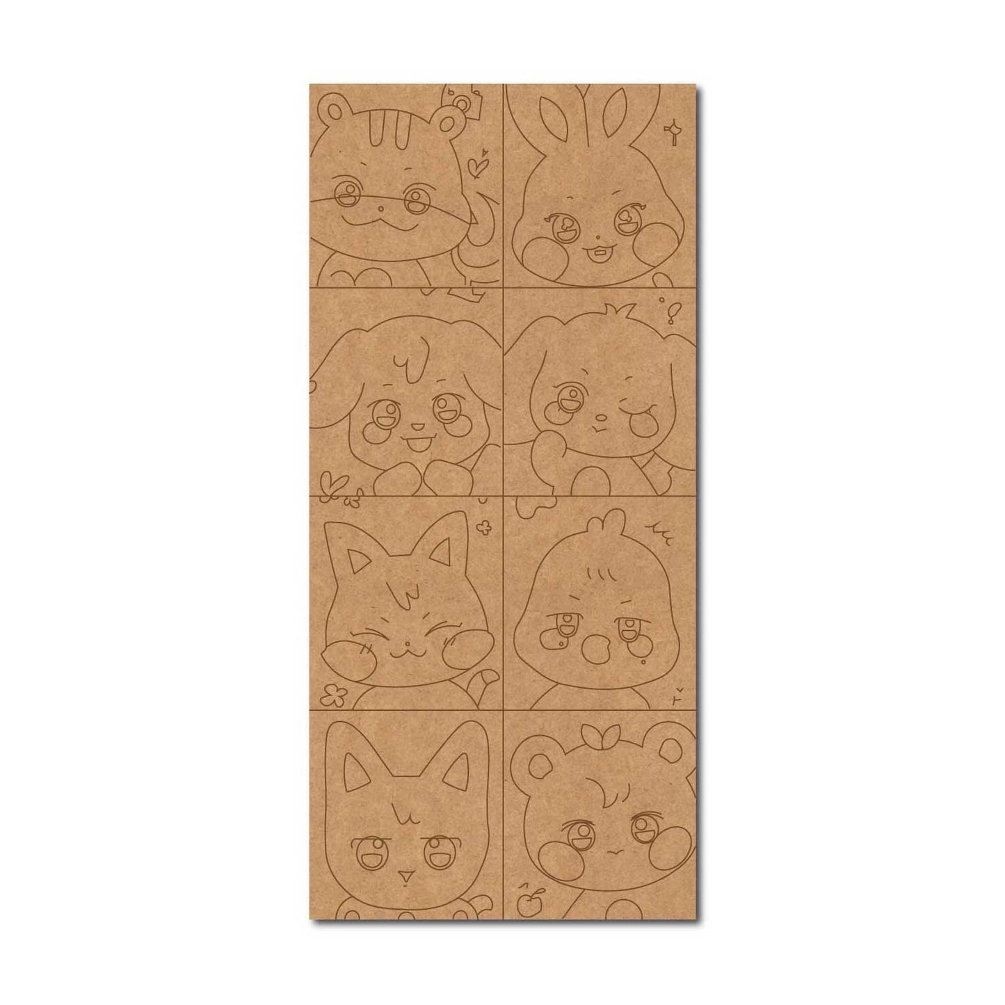 Aniteez Ateez Animal Cartoon Pre Marked Base MDF Design 1