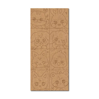 Aniteez Ateez Animal Cartoon Pre Marked Base MDF Design 1