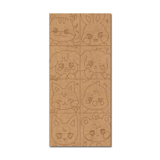 Aniteez Ateez Animal Cartoon Pre Marked Base MDF Design 1