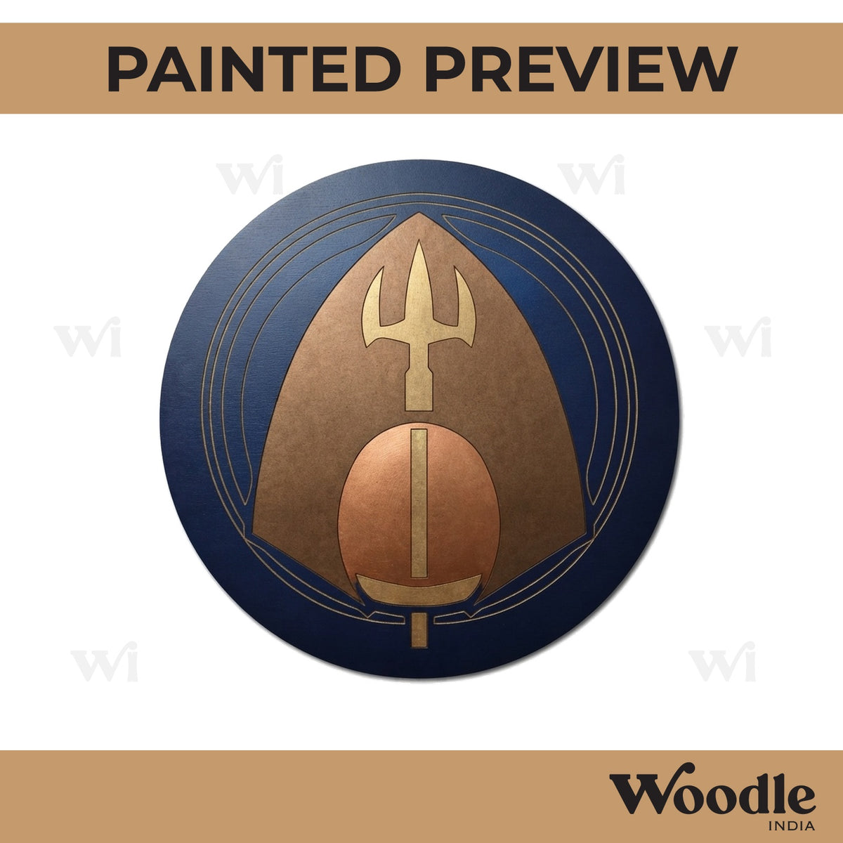 Aquaman Logo DC Pre Marked Round MDF Design 1