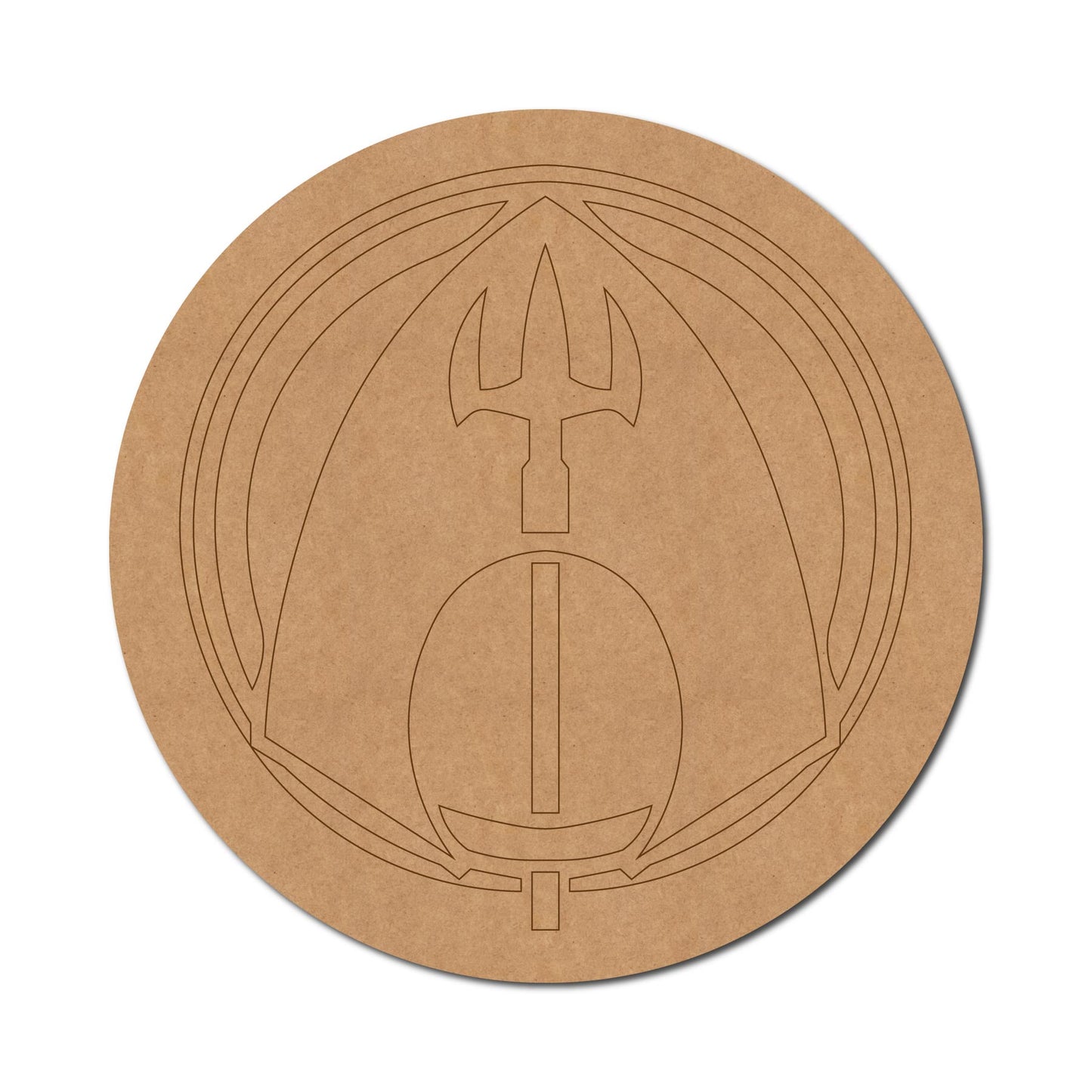 Aquaman Logo DC Pre Marked Round MDF Design 1