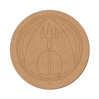 Aquaman Logo DC Pre Marked Round MDF Design 1