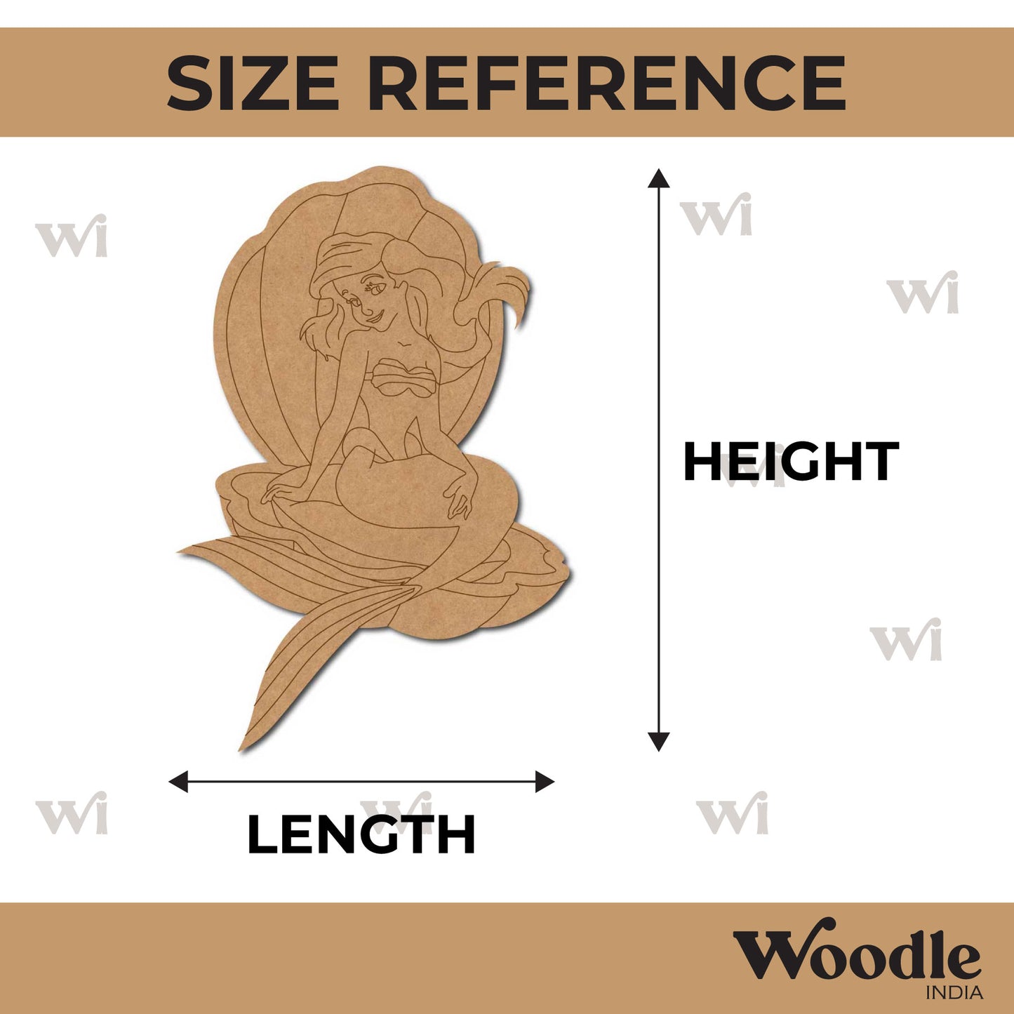 Ariel Disney Mermaid Pre Marked MDF Design 1