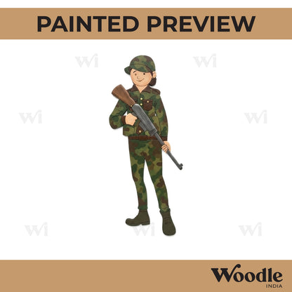 Army Woman Pre Marked MDF Design 1