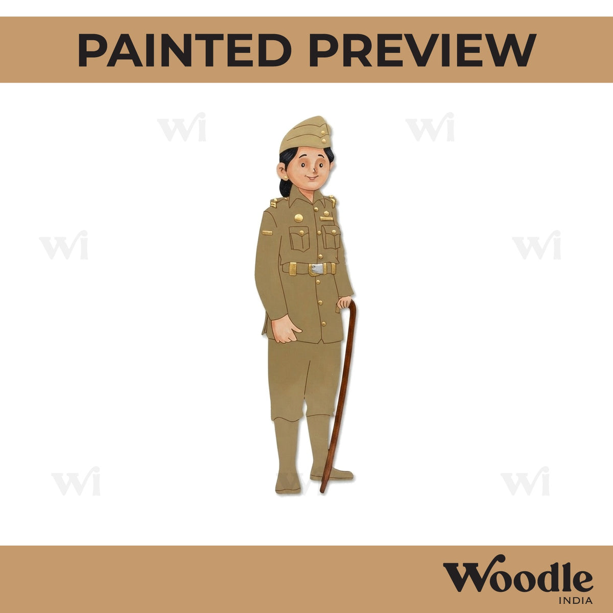 Army Woman Pre Marked MDF Design 3