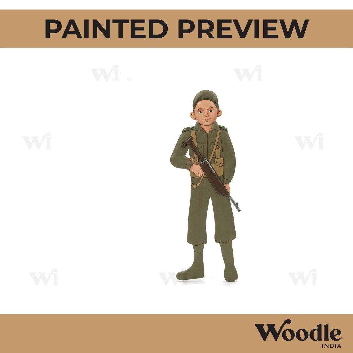 Army Woman Pre Marked MDF Design 4