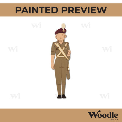 Army Woman Pre Marked MDF Design 5