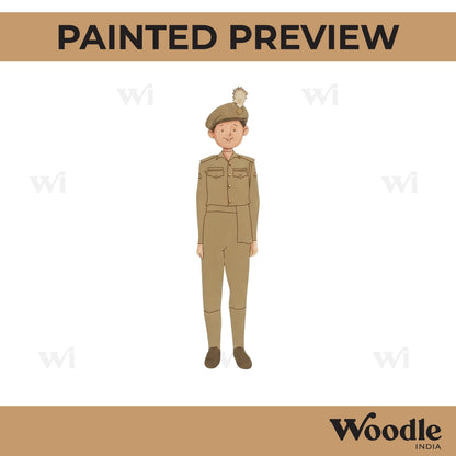 Army Woman Pre Marked MDF Design 6