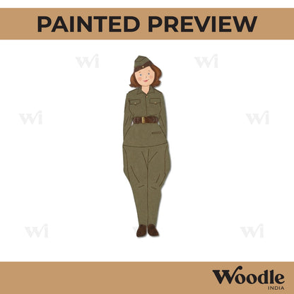 Army Woman Pre Marked MDF Design 7