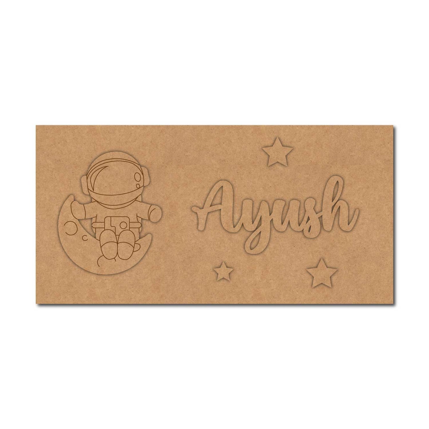 Astronaut Kids Nameplate MDF Design 1