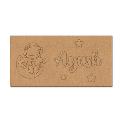 Astronaut Kids Nameplate MDF Design 1