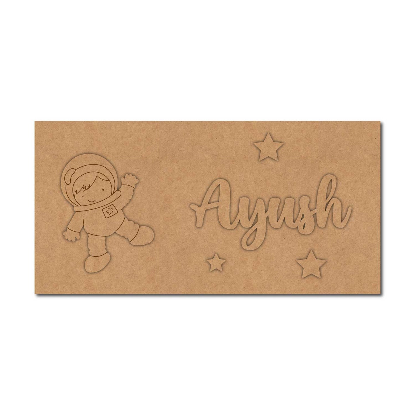 Astronaut Kids Nameplate MDF Design 2