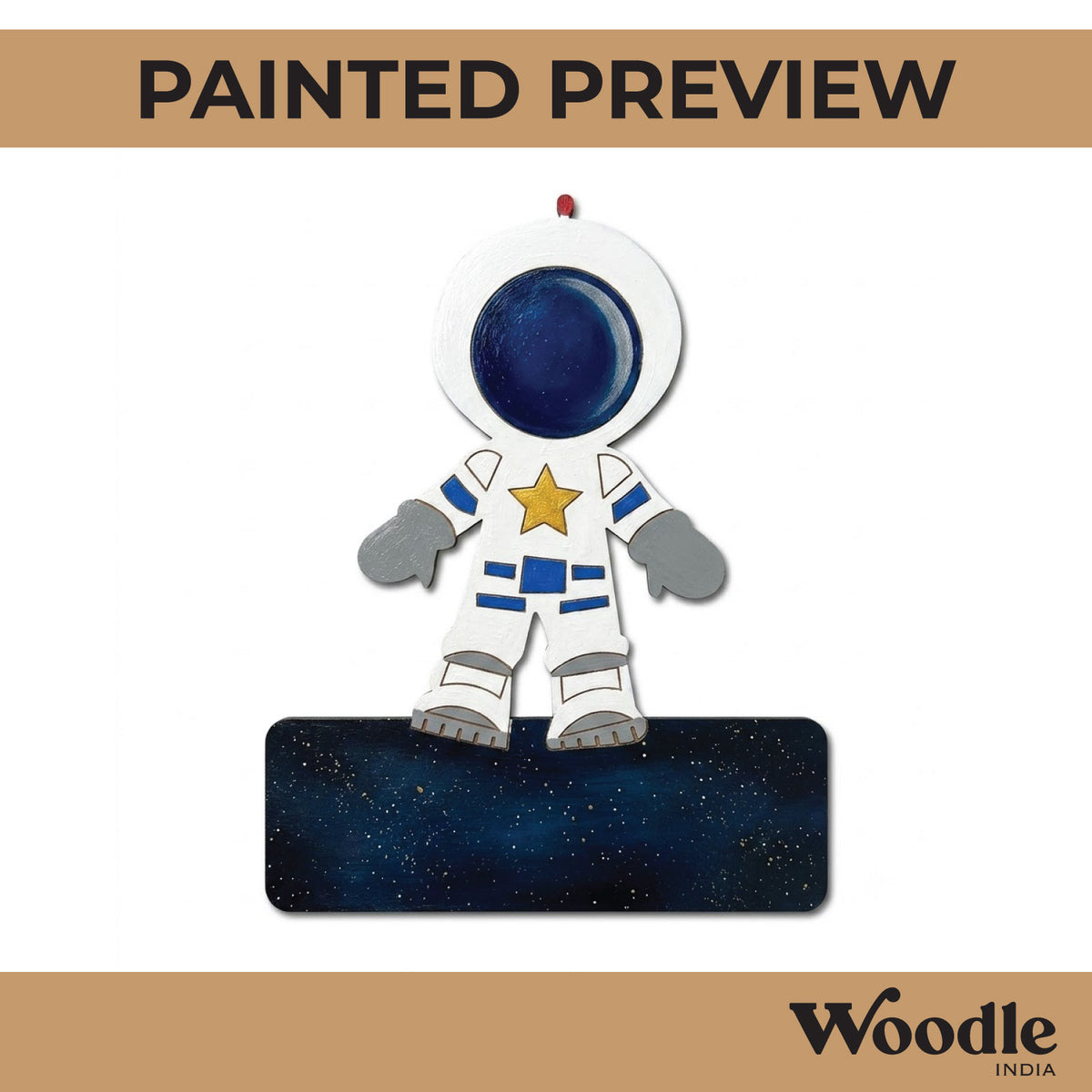 Astronaut Nameplate Pre Marked MDF Design 2