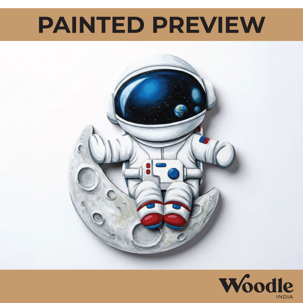 Astronaut On Moon Pre Marked MDF Design 1