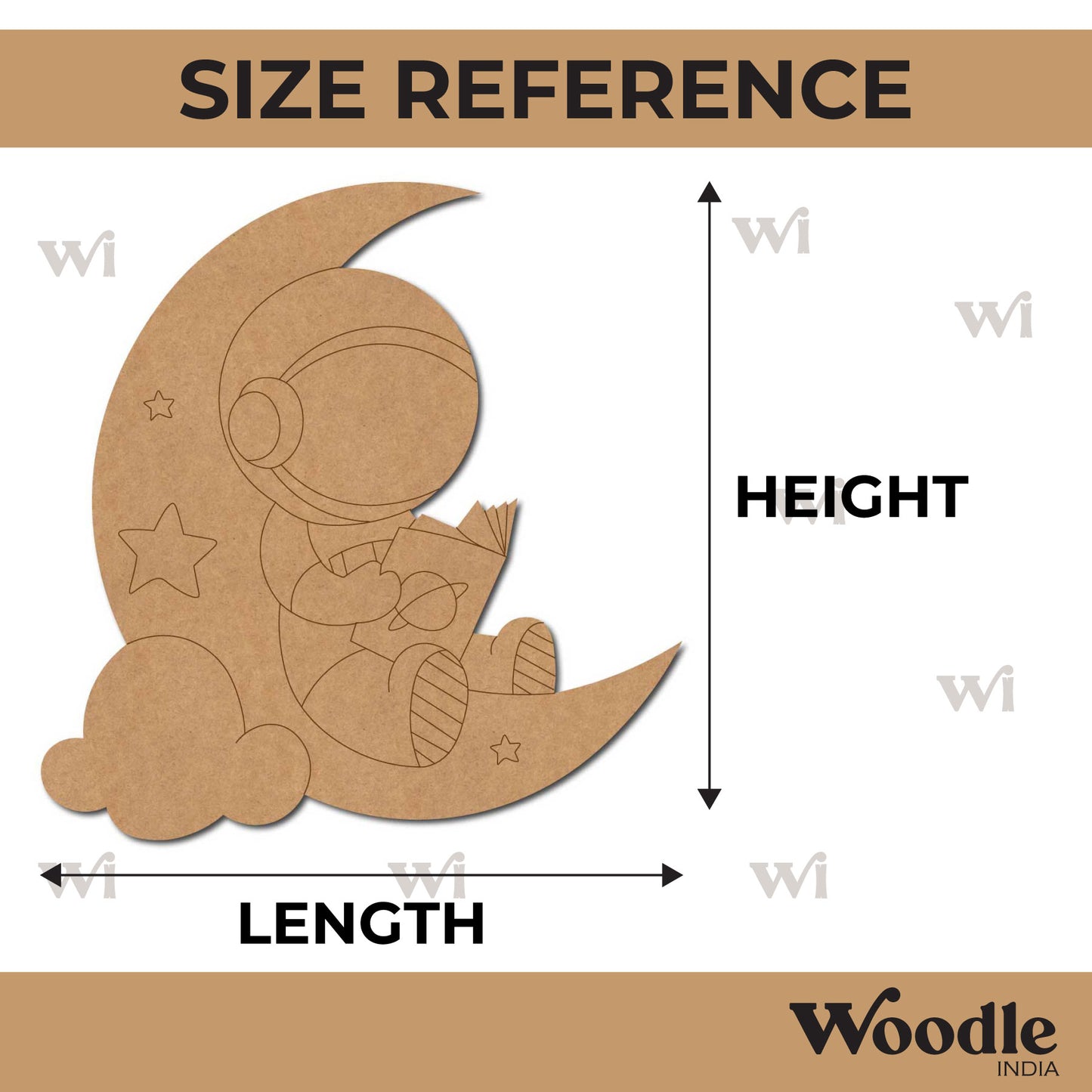 Astronaut On Moon Pre Marked MDF Design 2