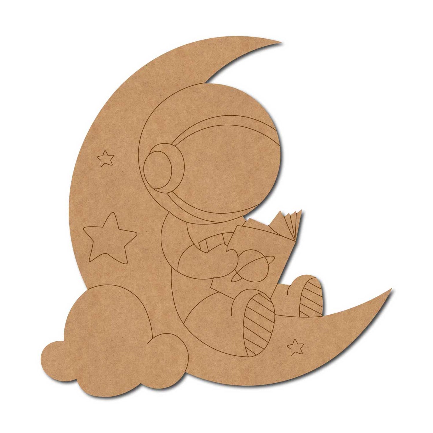 Astronaut On Moon Pre Marked MDF Design 2