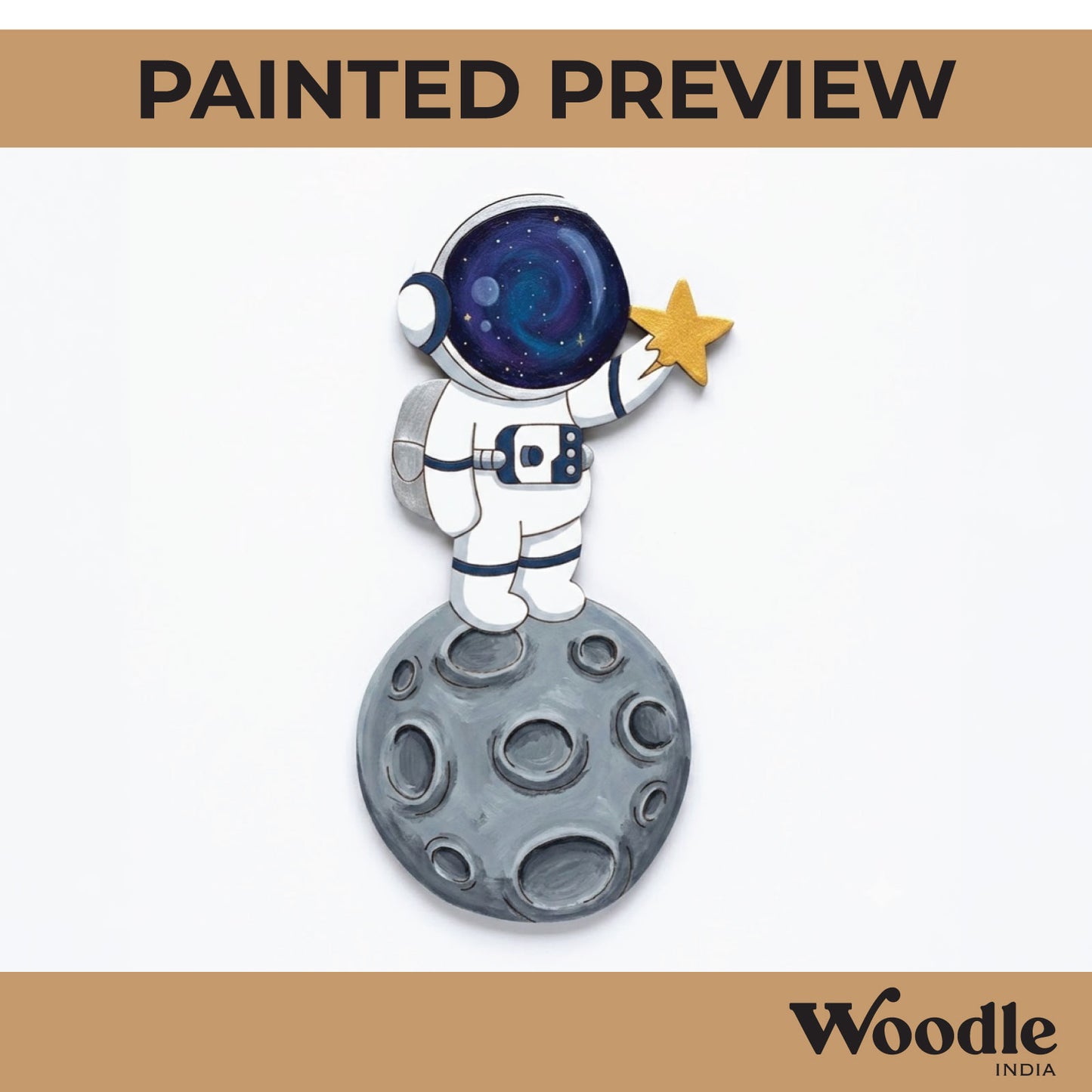 Astronaut On Moon Pre Marked MDF Design 3