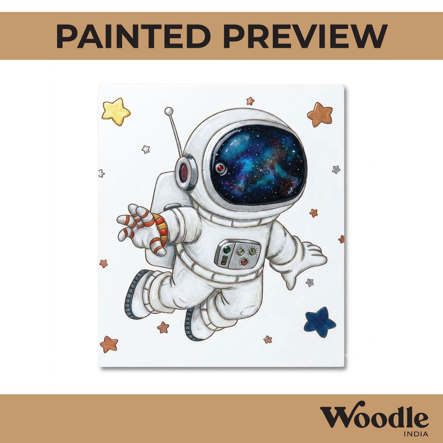 Astronaut Space Theme Pre Marked Base MDF Design 1