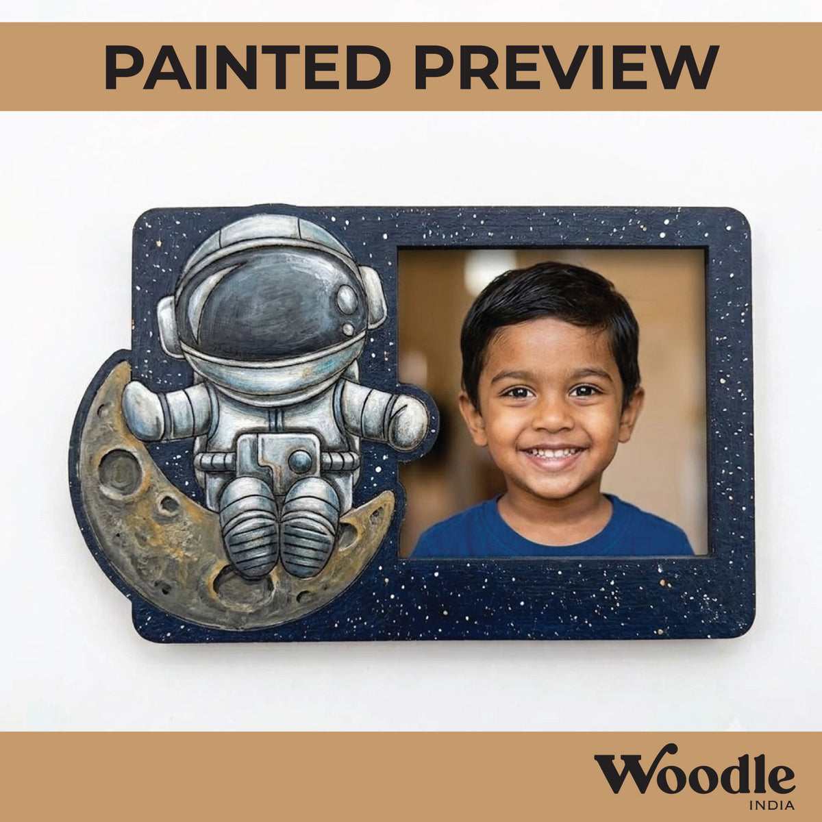 Astronaut Three Layered Photo Frame MDF Design 1
