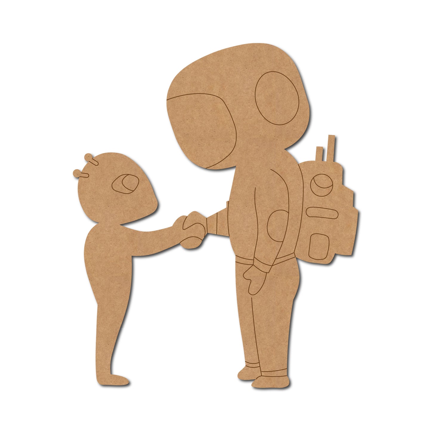 Astronaut With Alien Pre Marked MDF Design 1
