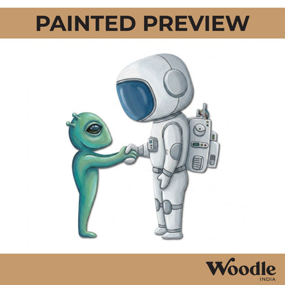 Astronaut With Alien Pre Marked MDF Design 1
