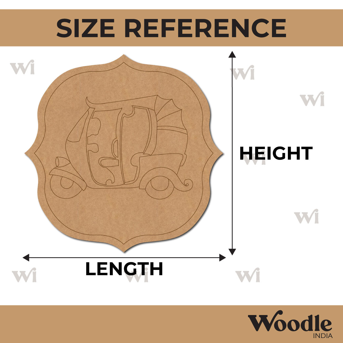 Auto Rickshaw Pre Marked Base MDF Design 1