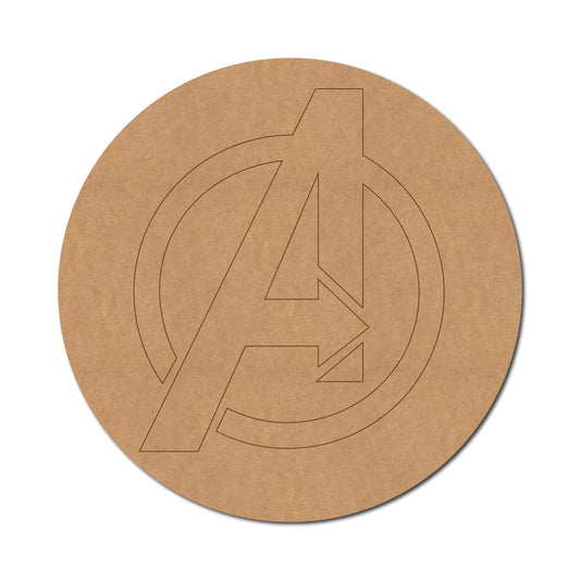 Avengers Marvel Logo Pre Marked Round MDF Design 1
