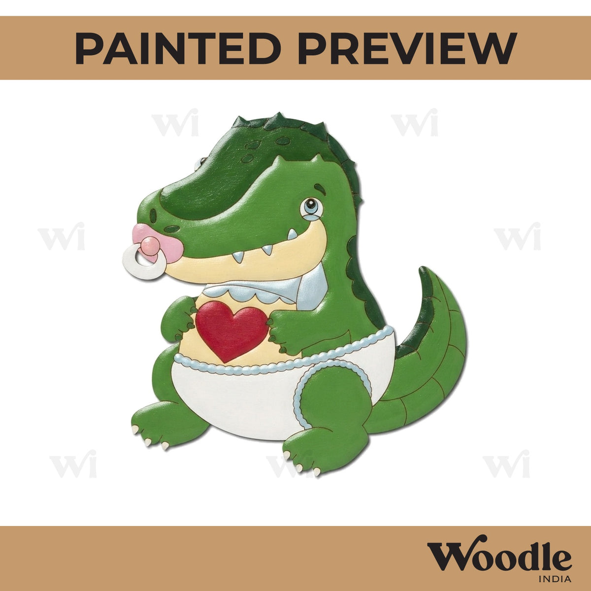 Baby Crocodile Pre Marked MDF Design 1