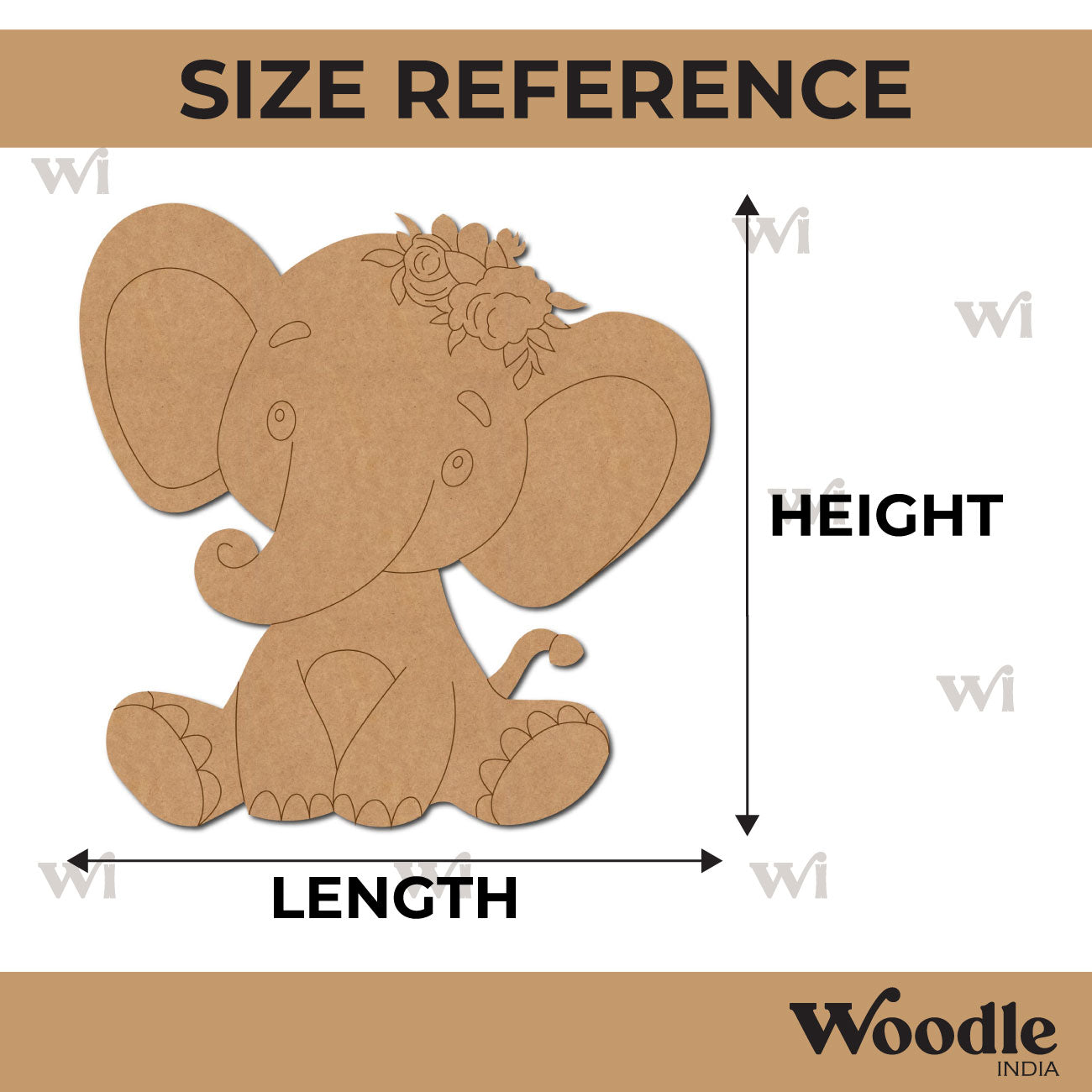 Baby Elephant Pre Marked MDF Design 2