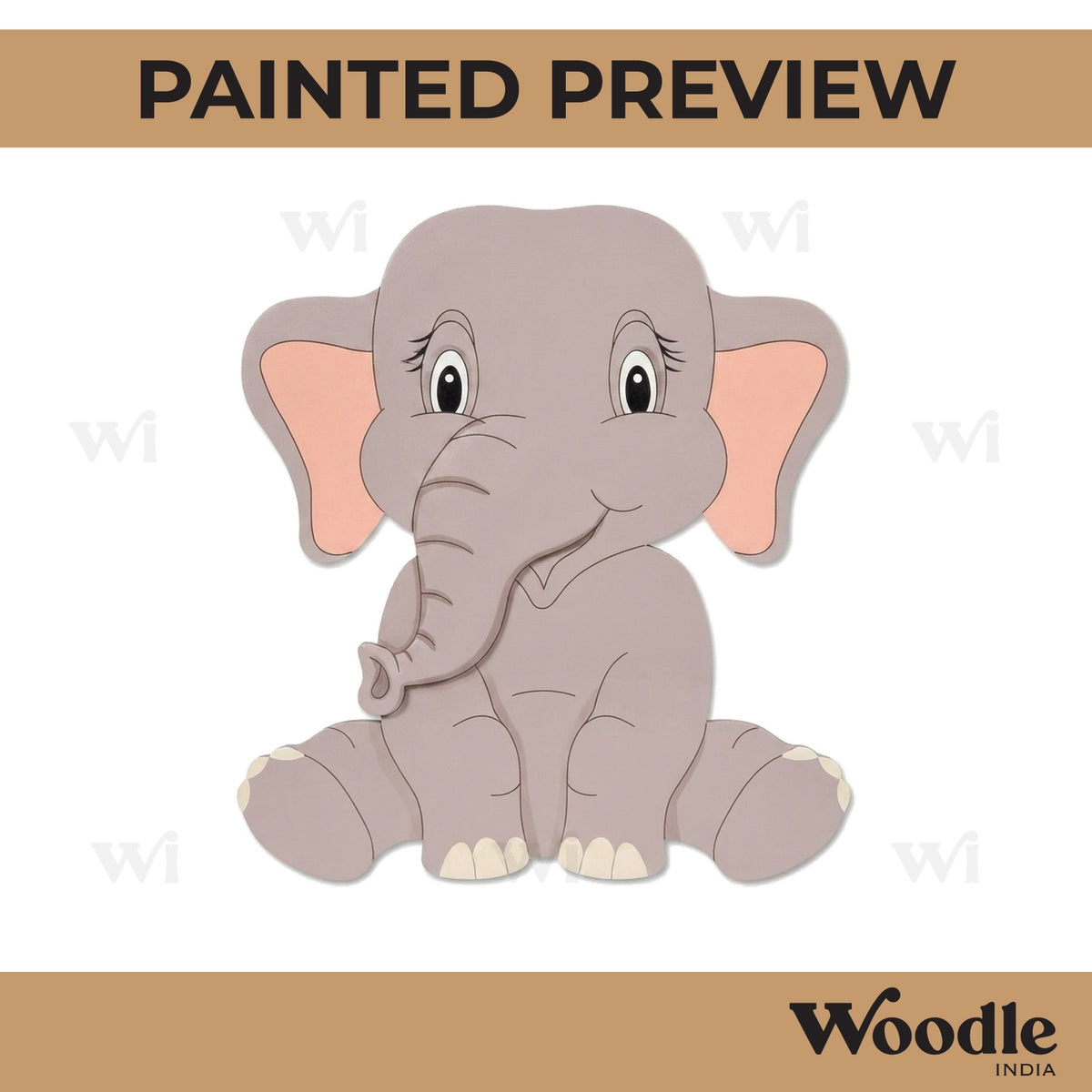 Baby Elephant Pre Marked MDF Design 3