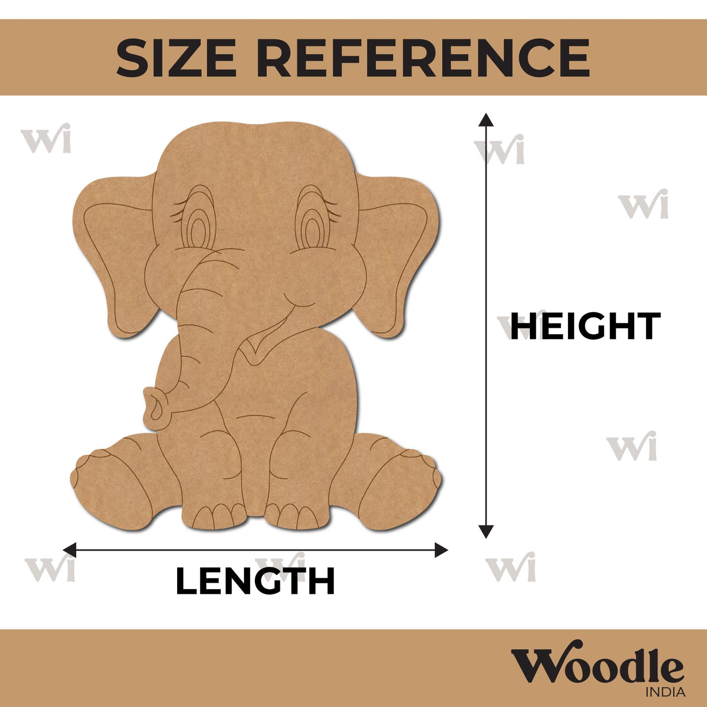 Baby Elephant Pre Marked MDF Design 3