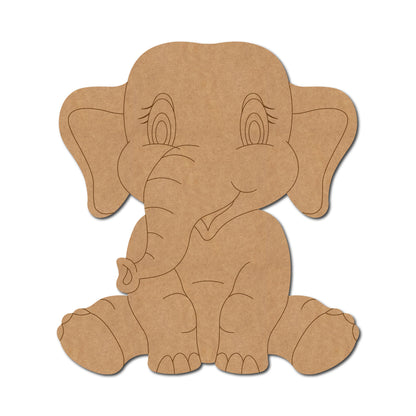 Baby Elephant Pre Marked MDF Design 3