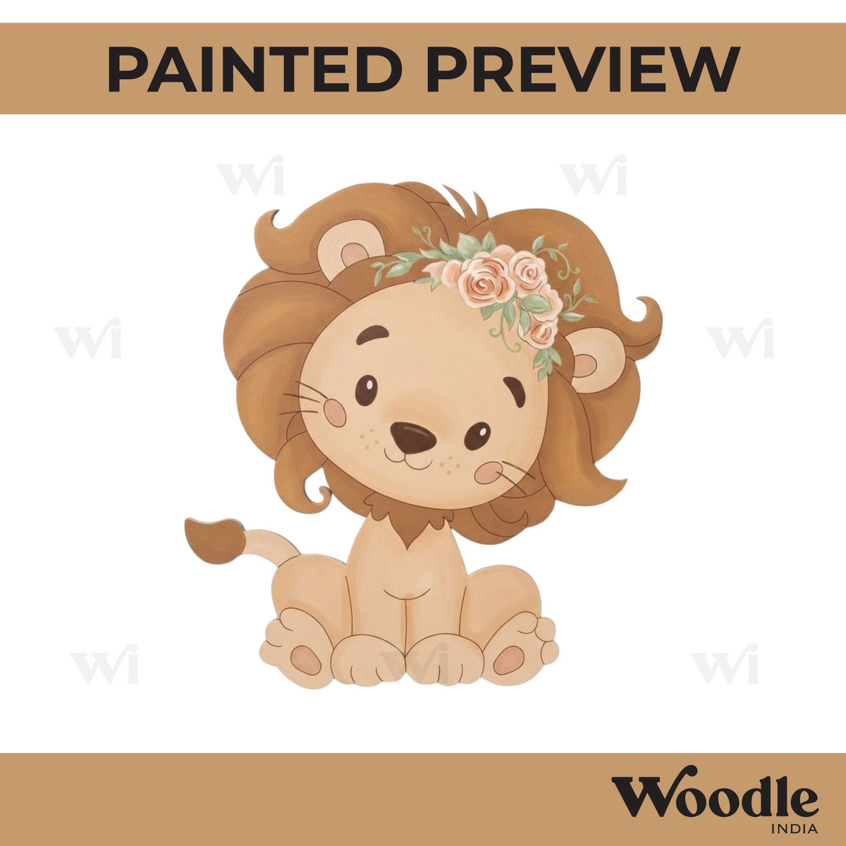 Baby Lion Pre Marked MDF Design 2