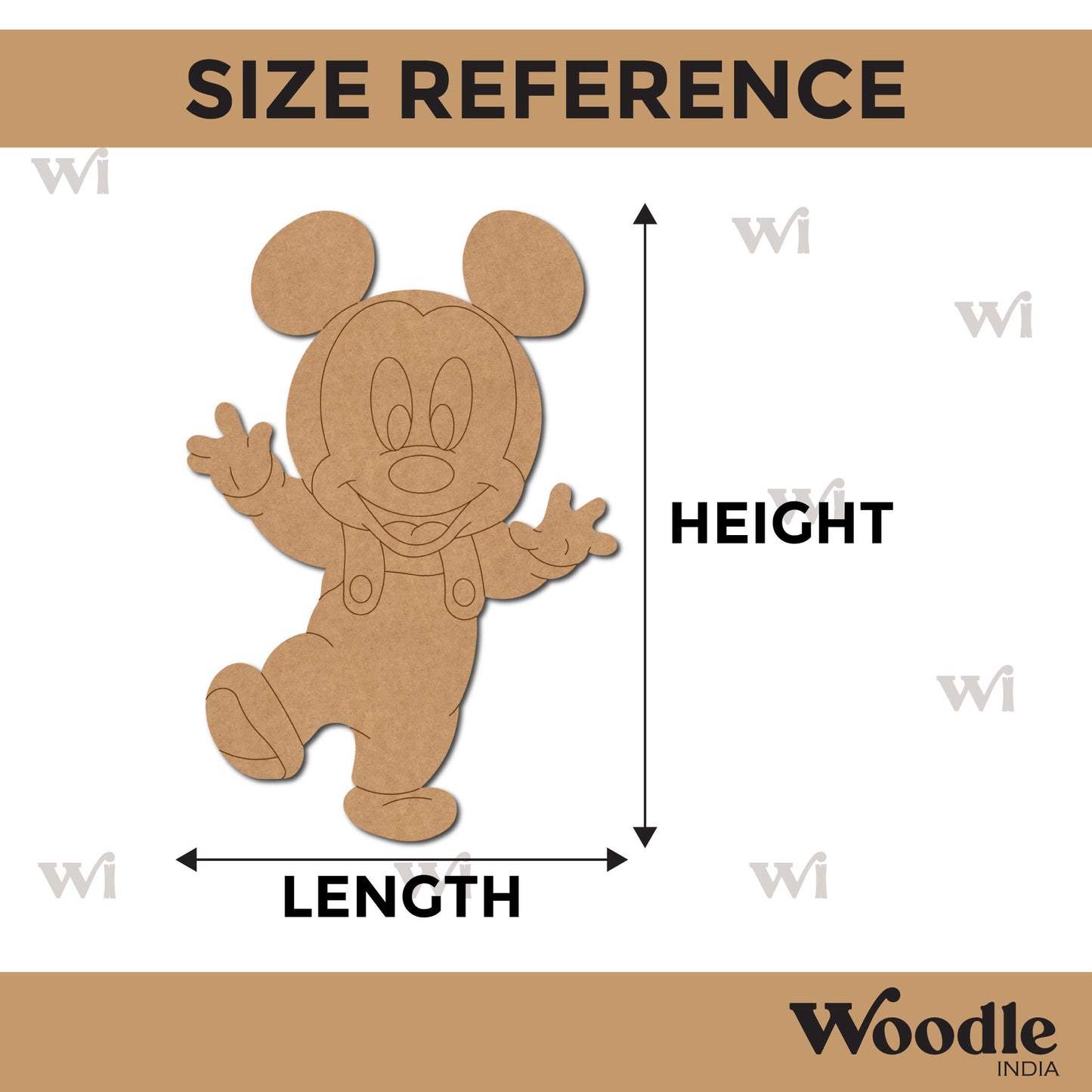 Baby Mickey Mouse Pre Marked MDF Design 1