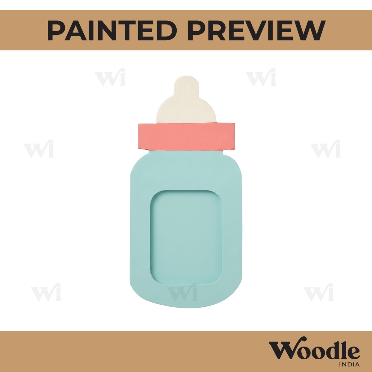 Baby Milk Bottle Frame MDF Design 1