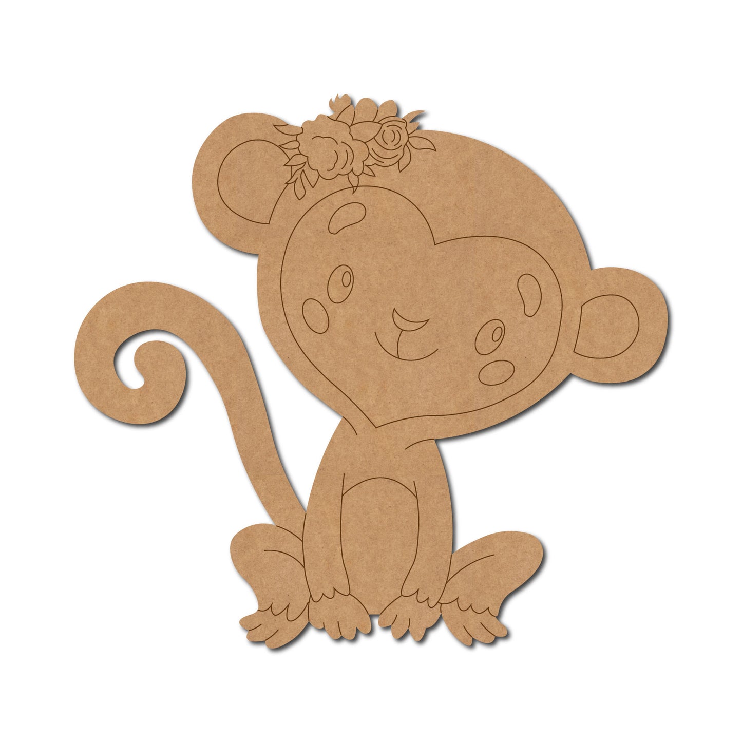 Baby Monkey Pre Marked MDF Design 1