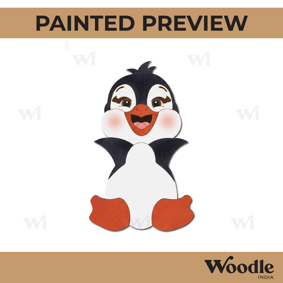 Baby Penguin Pre Marked MDF Design 1