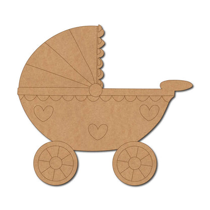 Baby Pram Pre Marked MDF Design 1