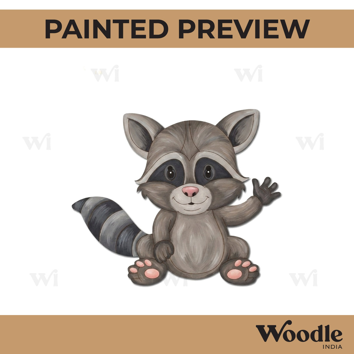 Baby Raccoon Pre Marked MDF Design 2