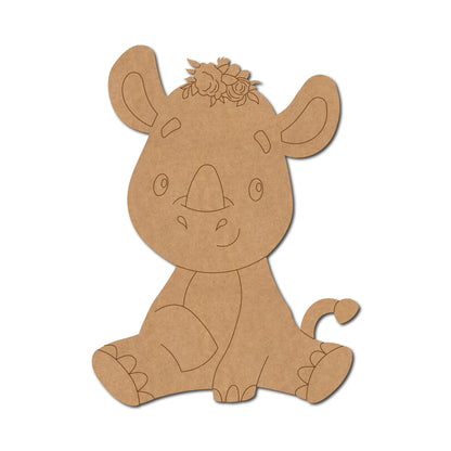 Baby Rhinoceros Pre Marked MDF Design 1