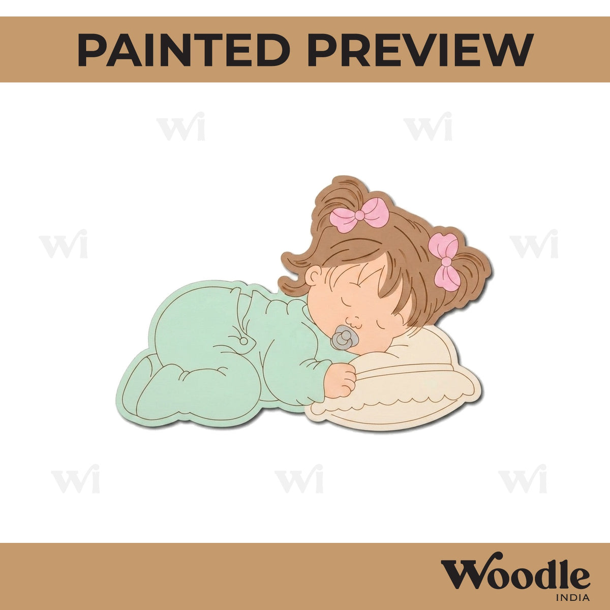 Baby Sleeping Pre Marked MDF Design 1