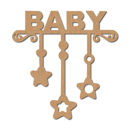Baby Stars Hanging Cutout MDF Design 1